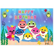 baby shark birthday backdrop /cartoon baby shark decorations /backdrop -SG SELLER .