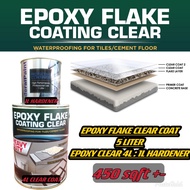 5L Epoxy Flake Clear Coating / Epoxy Clear Coat untuk Flake Coating UV Protection Professional Use