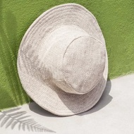 大地森林風拼接手織棉麻帽 漁夫帽 遮陽帽 拼布帽 手工帽 編織帽