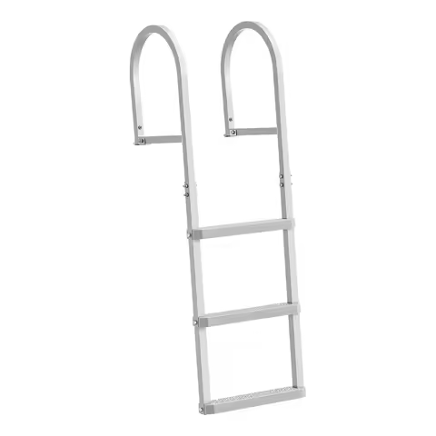 SucceBuy 3/4/5 Steps Removable Dock Ladder 500 lbs Pontoon Boat Swim Ladder with Non-Slip Wide PP St