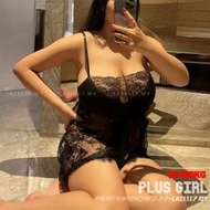 👙 plus size women sexy lingerie for sex， Sexy Pajamas Sexy Sling Nightdress Lace Black See-Through Plus Size Women's Sexy Lingerie Fat People Can Wear 大尺碼情趣內衣 加大碼性感睡衣