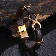 Fashionable and Popular Men Infinity Decor Bracelet PU for Jewelry Gift and for a Stylish Look