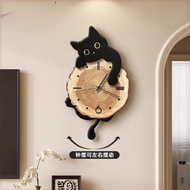 Modern simple cat clock wall clock living room creative clock wall hanging high sense art Internet c
