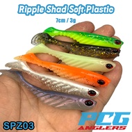 Ripple Shad Soft Plastic 7cm/3g Fishing Lure Soft Plastic  Umpan Tipu Murah Gewang  Killer PB Siakap