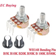 2Sets/2pcs Linear Potentiometer Bending Feet Pin WH148 With Switch B5K B10K B20K B50K B100K B500K 15
