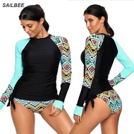 Sexy Swimsuit Bikini mujer Rashguard women Long Sleeve swimwear rashguard surfing Two Piece Swimsuit