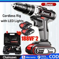 188VF Drill Cordless Drill Hammer Drill Batteri Cordless Impact Dril 27PCS 电钻