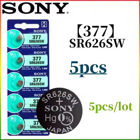 Watch Battery For 5pcs Original SONY AG4 377 Battery SR626SW SR626 177 376 626A LR66 Silver oxide ba
