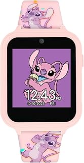 Disney Kids Lilo &amp; Stitch Angel Pink Digital Interactive Smart Watch with Silicone Strap LAS4088
