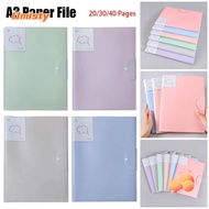 UMISTY 1Pcs A3 Paper File Folder, Picture Album 20/30/40 Pages A3 Document Bag, Student Stationery P