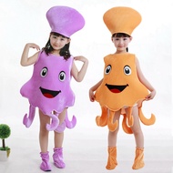 Children Octopus Performance Costume Kindergarten Sea Animal Jellyfish Squid Clothes Cartoon Style D