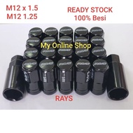 RAYS Tyre nut Wheel Nut Anti-theft Nut Long Wheel Nut Steel Nut M12 x 1.5