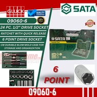 SATA 09060/09060-6 24PC 1/2" 6PT/ 12PT BOX SOCKET SET (6 POINT/ 12 POINT)