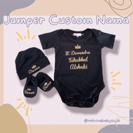 Terapik Jumper Bayi Custom Nama Baju Bayi Custom Nama Set Baju Bayi