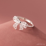 Ring Nalan R00937Pure Silver Sweet Exquisite Hollow Design990ins Butterfly Bowknot Girly Index Finge
