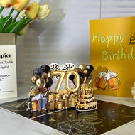 TEMU 70th Birthday Pop Up Card, 1pc Pop Up 3d Card With Envelope, Happy 70th Birthday Greeting Card,