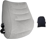 EXCEART Inflatable Back Pillow Inflatable Office Chair Back Cushion Waist Pillow with Storage Bag Ergonomic Lumbar Back Support for Travel Office Car (Light Grey)