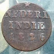 Koleksi koin kuno Ned Indie Jadul ¼ Stuiver ( 1 duit ) Tahun 1826
