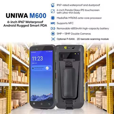UNIWA M600 Rugged Smartphones 6Inch IPS Octa Core 4GB+64GB Android 12 4G Mobile Phone Waterpfoof Han
