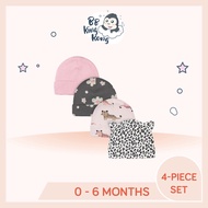 BB King Kong Gerber Set 4 Helai Topi Bayi Perempuan – Corak Harimau Bintang / Gerber 4-Pack Baby Gir
