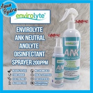 Envirolyte Solution ANK Neutral Anolyte Disinfectant 200ppm 500ml &amp; 100ml Ready to Spray bottle