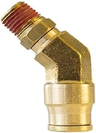 Tectran PL1374-8D Push Lock Fitting 45 Degree Swivel Male Elbow (Brass D.O.T. for Nylon Tubing, 1/2"