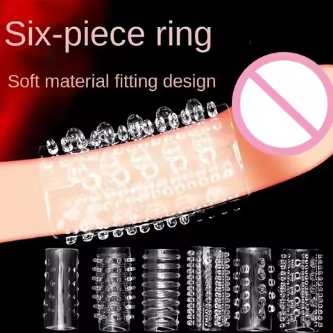 6-piece Combination Lock Ring Fun Crystal Set Large Particle G-spot Stimulating Product Store Suppor