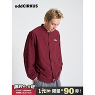 OddCIRKUS Henry Collar Thin Jacket Japanese Jacket Casual Long Sleeve Top Burgundy Unisex