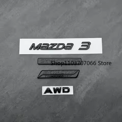 Mazda3 Rear Trunk Letters Stickers SKYACTIVG SKYACTIV - Black Chrome Silver Emblem Badge Decals for 