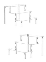 1只透明蛋糕擺放架,香水娃娃造型收納盒,收藏品雕像和擺放盒架,梯形展示架