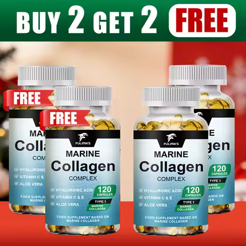 Buy 2 Get 2 Free! Marine Collagen Complex Capsules, Hydrolyzed Peptides for Skin Elasticity, Joint H