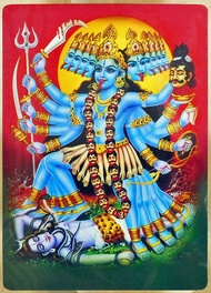 ผ้าใบวาดภาพ Mahakali MATA Kali Gali โปสเตอร์ภาพเขียนการตกแต่งบ้านโปสเตอร์ศิลปะเชียกุน