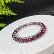 玉化紅綠寶素串手鏈 紅寶石黝簾石西瓜雙色手串 7.2mm 疊戴女款