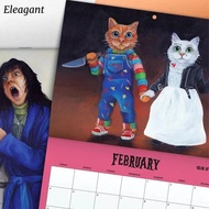 ⚡Eleagant Cat Calendar 2024 Wall Monthly Calendar 12 Month Cute Calendar Cute Scaredy Cat Wall Monthly Calendar For Planning Organizing Eleagant⚡