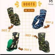 HIJAU Unisex Army Green Army Green Rain Boots / High Boots Anti Slip / Mokaya Army Rubber Boots