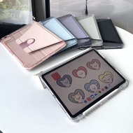 Funda For iPad 9th 10th Generation Pro 12.9 11 M2 Air 5 Pencil Holder Case for iPad 9 8 7 10.2 Pro 10.5 Air 3 Rotating Transparent Cover