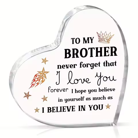 1pc,Gifts for Brothers, Encouragement Acrylic Keepsake 3.9 x 3.9 inches, Father's Day Birthday Gifts