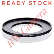 Step Up Filter Ring 49 to 72 49mm to 72mm 49-72mm Adapter Converter Camera Lens Filter