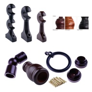 Wooden Curtain Rod Accessory Kayu Langsir Aksesori Bracket Tapak End Cap Gelang Ring Corner Connecto