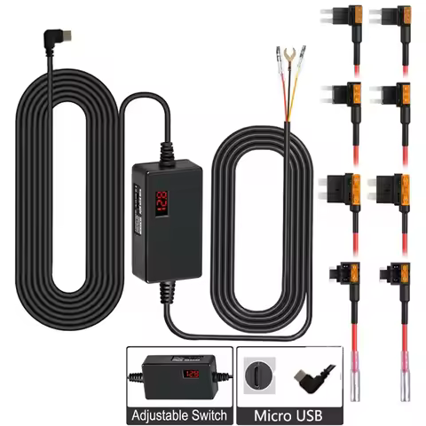 for 70mai Micro Usb 12V 24V to 5V Dash Cam Hardwire Kit Circuit Low Voltage Protection FOR 70mai A80