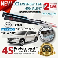 Mazda CX-8 SKYACTIV-G 2018-Present SKYACTIV 4S Professional Series Wiper Silicone Blades (1 pair) - 