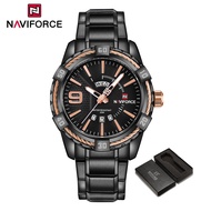 NAVIFORCE Men Watch Double Calendar Waterproof Watches Casual Stainless Steel Original Wristwatch wi