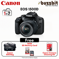 Canon EOS 1500D Kit (EF S18-55 IS II) DSLR Camera With Canon EOS Bag, 32GB SD Memory Card &amp; Cleaning Kit | Canon Malaysia Warranty
