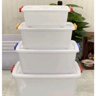 Genuine product Viet Nhat multi-purpose square plastic storage bin with wheels. 30l box: 52 x 32 x 2