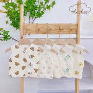 Áo Gile Cotton Anchee Trần Hàn 3 Lớp Cúc Bấm Mềm Mại Họa Tiết Đáng Yêu Cho Bé