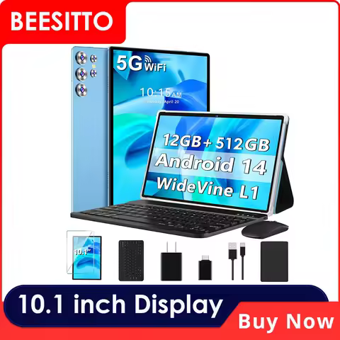 Global Version 10 Inch Android 14 Tablet Pc 12GB RAM 512GB ROM Dual Cameras 5G WiFi 4G LTE Bluetooth