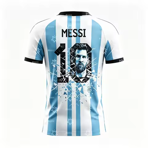 2026 Messi Argentina Team Football Jersey Match & Training Kit Summer Sports Men's T-Shirt Children'