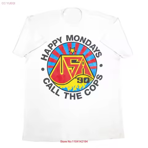 Happy Mondays band Call The Cops white T shirt All sizes 1T238 vintage Washed fashion Casual graphic