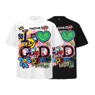 F/" GDRAGON GDRAGON Pain Clothes/" Printed Loose Cotton Short-Sleeved T-Shirt Men Women Concert Merc