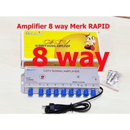 Rapid 8 Spliter Booster 20dB Antenna CATV Signal Amplifier TV 1020Mk8